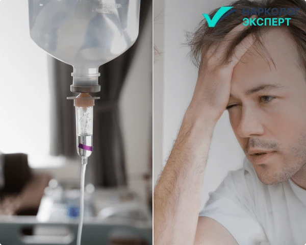 мужчина и капельница