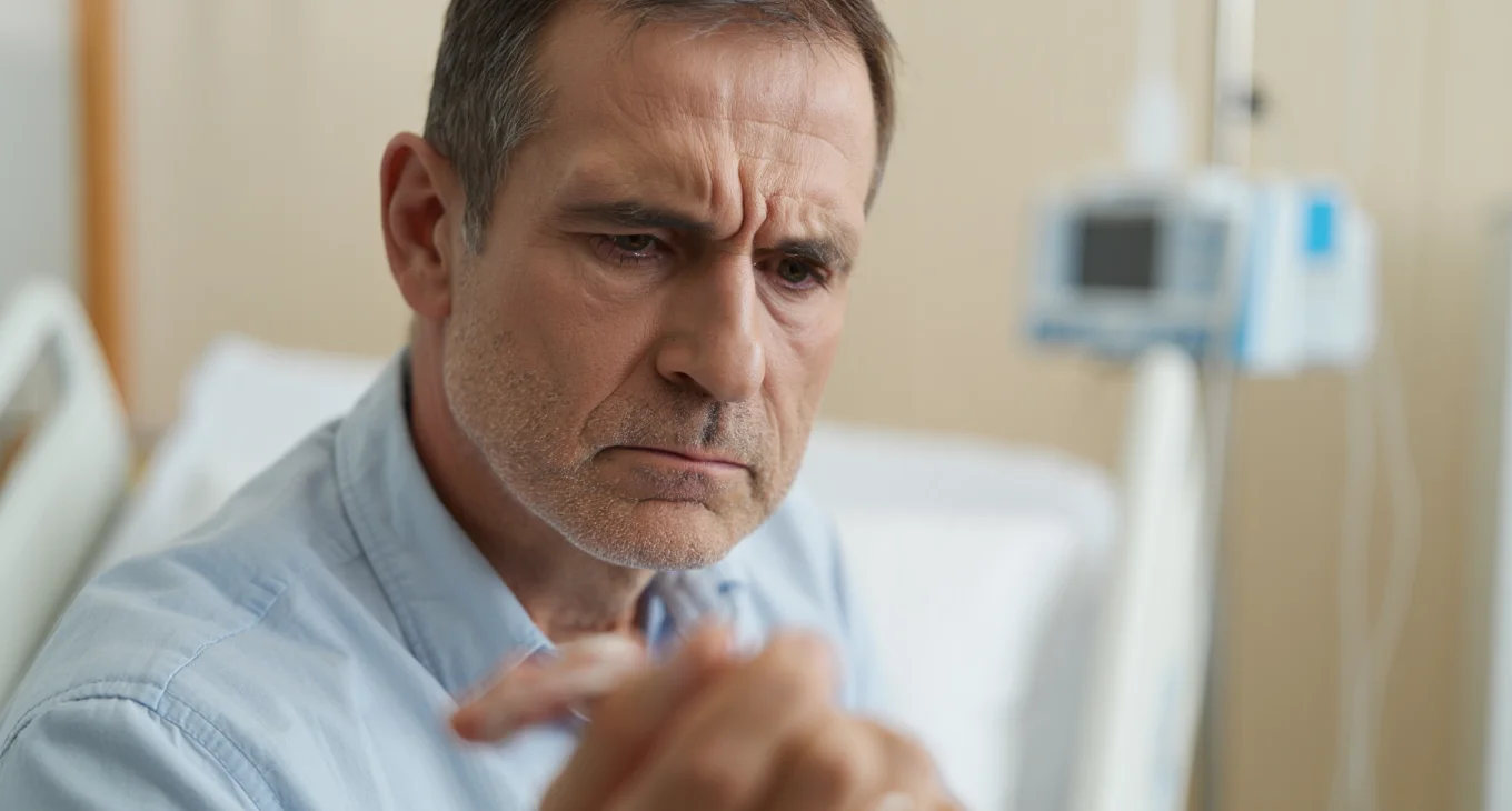 Мужчина в палате клиники